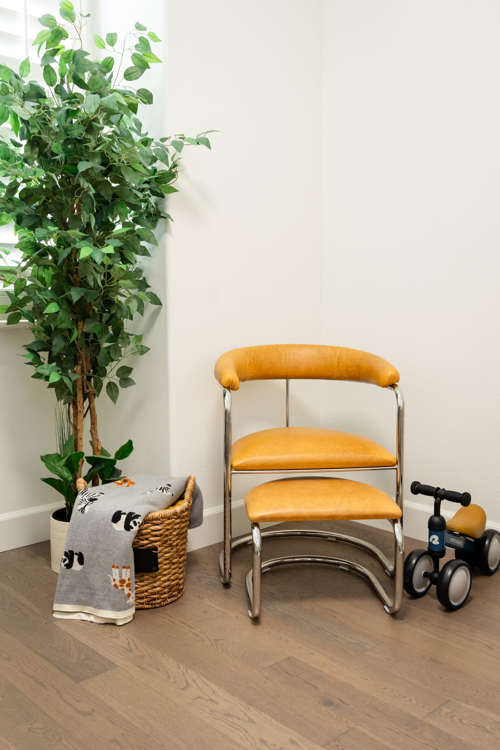 The Lorren Ottoman in Light Honey