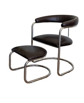 The Lorren Chair and Ottoman Set in Cafe'